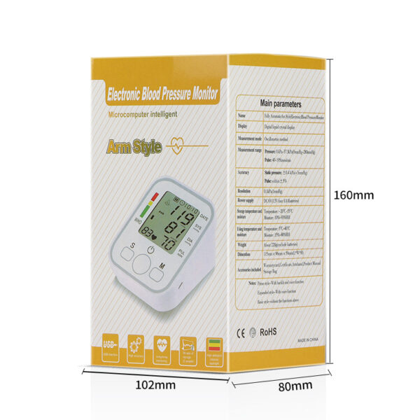 Electronic blood pressure monitor for measuring blood pressure English voice intelligent detection pulse neutral portable home blood pressure monitor -1pcs - Image 16