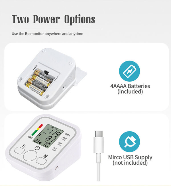 Electronic blood pressure monitor for measuring blood pressure English voice intelligent detection pulse neutral portable home blood pressure monitor -1pcs - Image 10