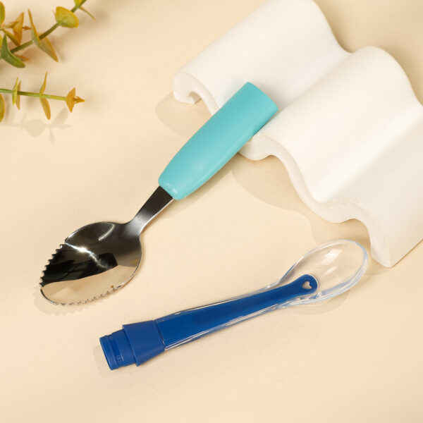 Baby silicon spoon fruit mud artifact baby supplementary food spoon baby double head scrape mud spoon -1pcs  (Any Color) - Image 7