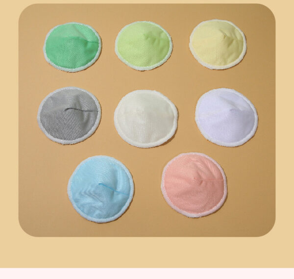 Three-layer waterproof ultra-fine bamboo fiber breast pads makeup removal pads washable bra anti-milk pads postpartum mother supplies -2pcs  (Any Color) - Image 4