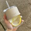 Bamboo cup ins glass wholesale straw cup coffee cup glass cup gift cup souvenir net red water cup -1pcs  (Any Color) - Image 9