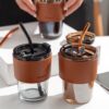 Bamboo cup ins glass wholesale straw cup coffee cup glass cup gift cup souvenir net red water cup -1pcs  (Any Color) - Image 7