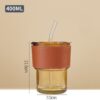 Bamboo cup ins glass wholesale straw cup coffee cup glass cup gift cup souvenir net red water cup -1pcs  (Any Color) - Image 5