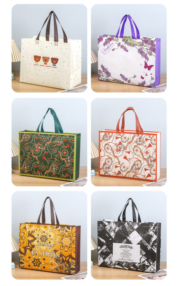 Non-woven tote bags clothing store bags custom laminated clothing shopping bags fashion women's men's gift bags -1pcs (Any Color) - Image 14