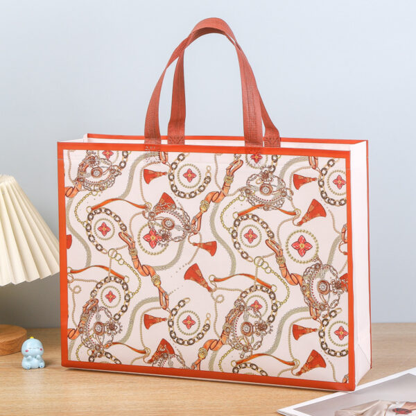 Non-woven tote bags clothing store bags custom laminated clothing shopping bags fashion women's men's gift bags -1pcs (Any Color) - Image 3