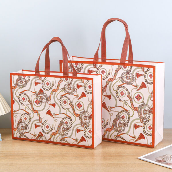 Non-woven tote bags clothing store bags custom laminated clothing shopping bags fashion women's men's gift bags -1pcs (Any Color) - Image 8