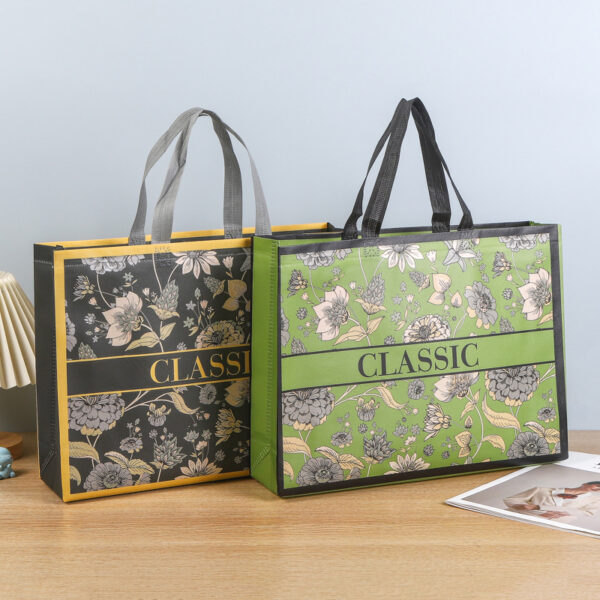 Non-woven tote bags clothing store bags custom laminated clothing shopping bags fashion women's men's gift bags -1pcs (Any Color) - Image 9