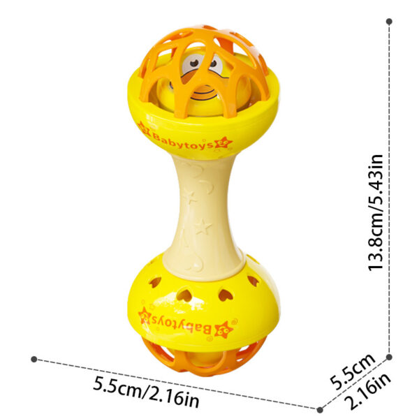 Soft glue Dumbbell Baby Hand Teether With jhunjhuni CN -1pcs (Any Color) - Image 2