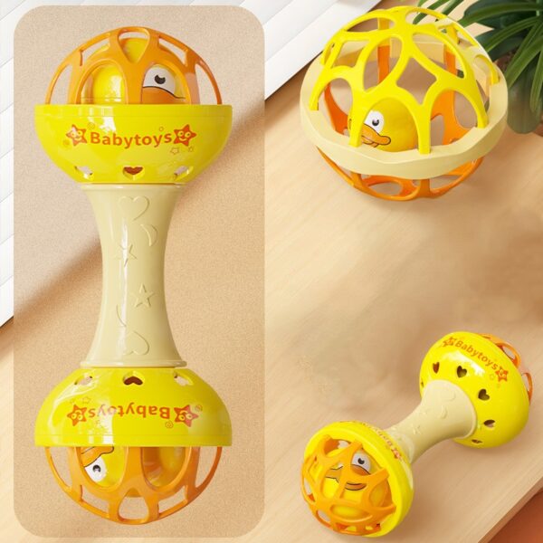 2pcs Set Soft glue Dumbbell +Ball Baby Hand Teether With jhunjhuni CN (Any Color) - Image 10