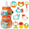 9pcs 1set Premium Children's teether early education training set toy for Baby Hand Teether With jhunjhuni CN