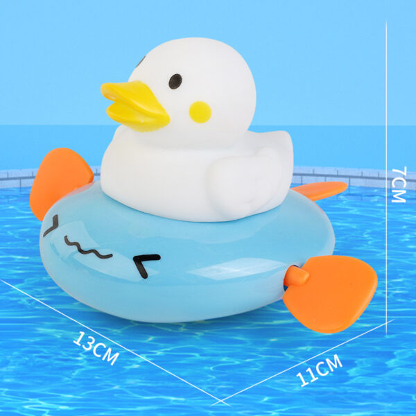 Baby Bath Toy cute paddling white duck Toy Clockwork Cartoon Children's Baby Turtle Play in the Water Chain Girl Boy Play in the Water -1pcs (Any Color) - Image 4
