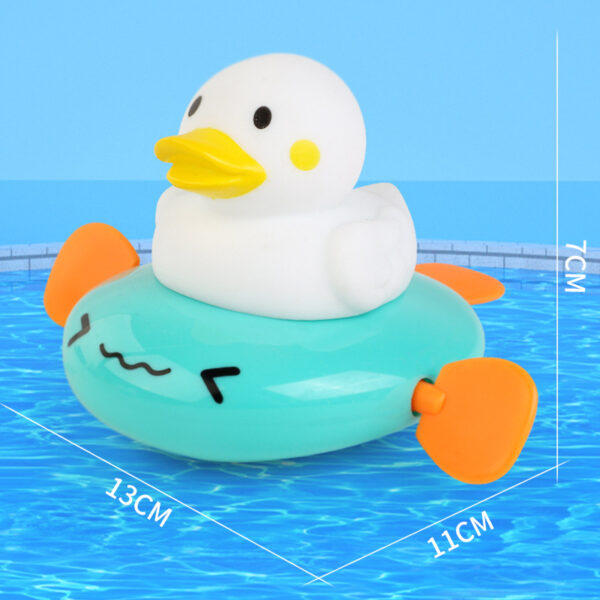 Baby Bath Toy cute paddling white duck Toy Clockwork Cartoon Children's Baby Turtle Play in the Water Chain Girl Boy Play in the Water -1pcs (Any Color)
