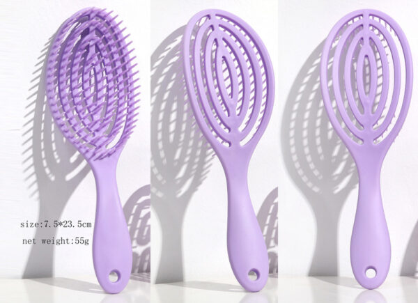 Oval Mosquito-repellent Incense Hollow Fluffy Head Massage Hairdressing Comb Wet and Dry Hair Shampoo Violet Comb -1pcs (Any Color) - Image 15