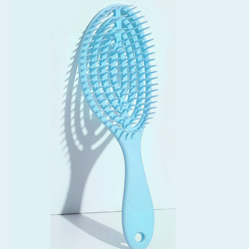 Oval Mosquito-repellent Incense Hollow Fluffy Head Massage Hairdressing Comb Wet and Dry Hair Shampoo Violet Comb -1pcs (Any Color) - Image 12