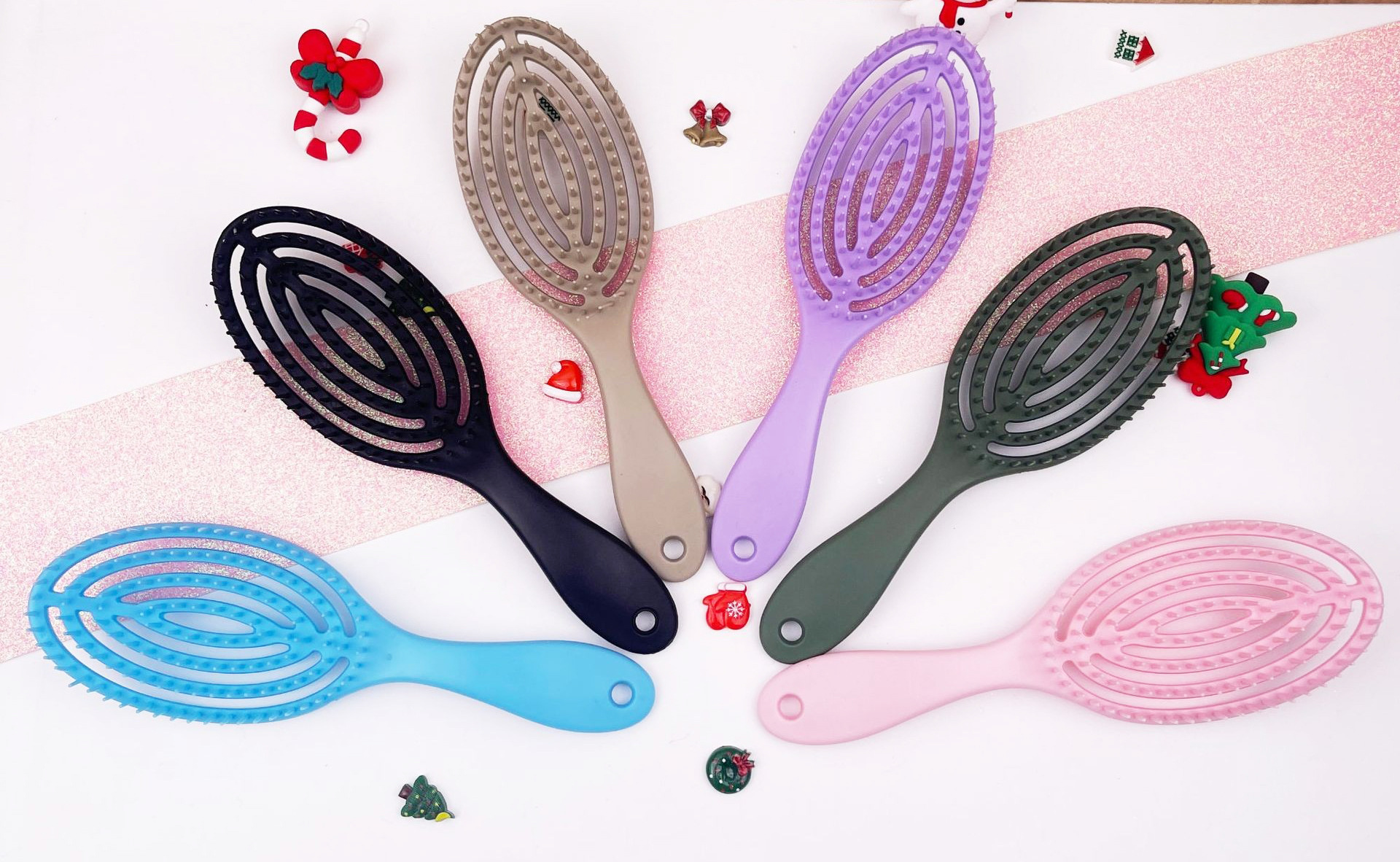 Oval Mosquito-repellent Incense Hollow Fluffy Head Massage Hairdressing Comb Wet and Dry Hair Shampoo Violet Comb -1pcs (Any Color) - Image 14