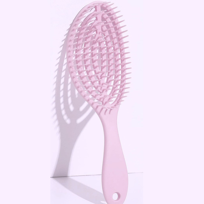 Oval Mosquito-repellent Incense Hollow Fluffy Head Massage Hairdressing Comb Wet and Dry Hair Shampoo Violet Comb -1pcs (Any Color) - Image 2