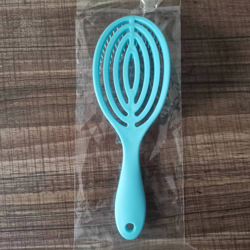 Oval Mosquito-repellent Incense Hollow Fluffy Head Massage Hairdressing Comb Wet and Dry Hair Shampoo Violet Comb -1pcs (Any Color) - Image 4