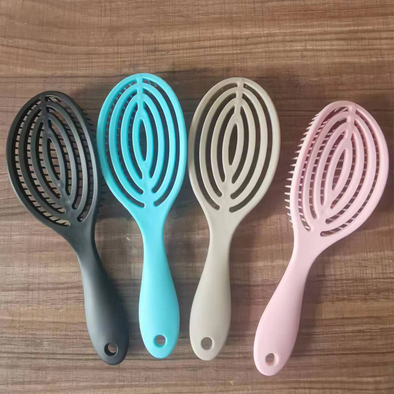 Oval Mosquito-repellent Incense Hollow Fluffy Head Massage Hairdressing Comb Wet and Dry Hair Shampoo Violet Comb -1pcs (Any Color) - Image 8