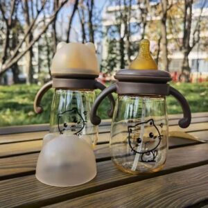 Nano Color PPSU plastic material Wide-Neck Feeding Bottle With Handle 300ml -1pcs