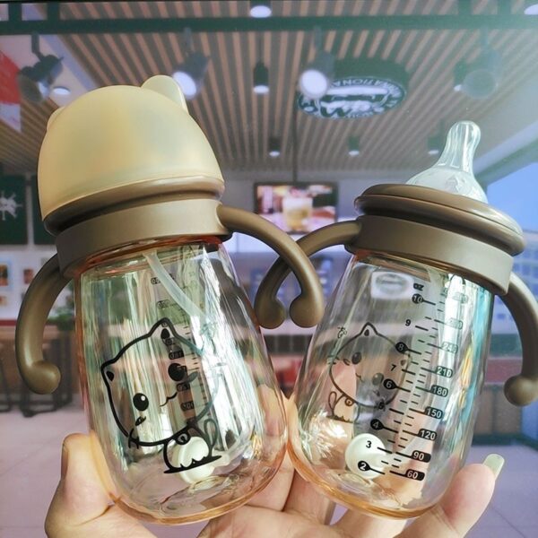 Nano Color Wide-Neck Feeding Bottle With Handle 300ml -1pcs [Any Color]