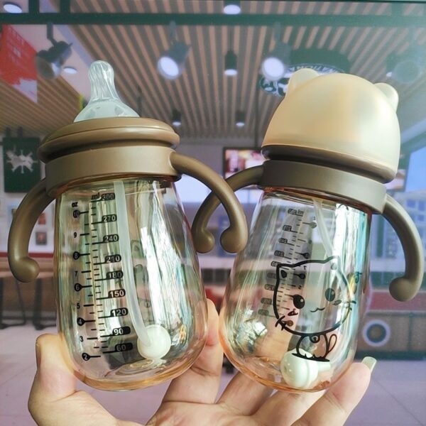 Nano Color Wide-Neck Feeding Bottle With Handle 300ml -1pcs [Any Color] - Image 5