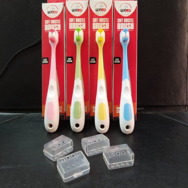 Fexja Candy color toothbrush soft hair suitable for children aged 2-12 With Box  -1pcs [Any Color] - Image 4