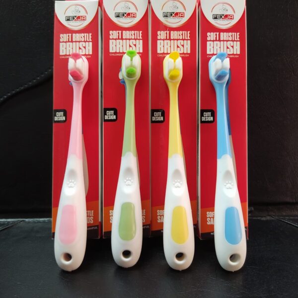 Fexja Candy color toothbrush soft hair suitable for children aged 2-12 With Box  -1pcs [Any Color] - Image 5