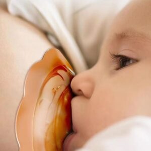 Without Box Babies' breast head cover double-layer protection anti-bite breast shield breast paste ultra-thin inner breast-feeding breast cover -1pcs (Transparent Color)