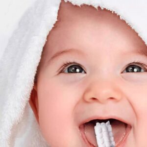 10pcs Baby oral cleaning cotton swab baby gauze deciduous teeth cleaning tongue coating cleaner children's cotton swab newborn toothbrush (Any Color)