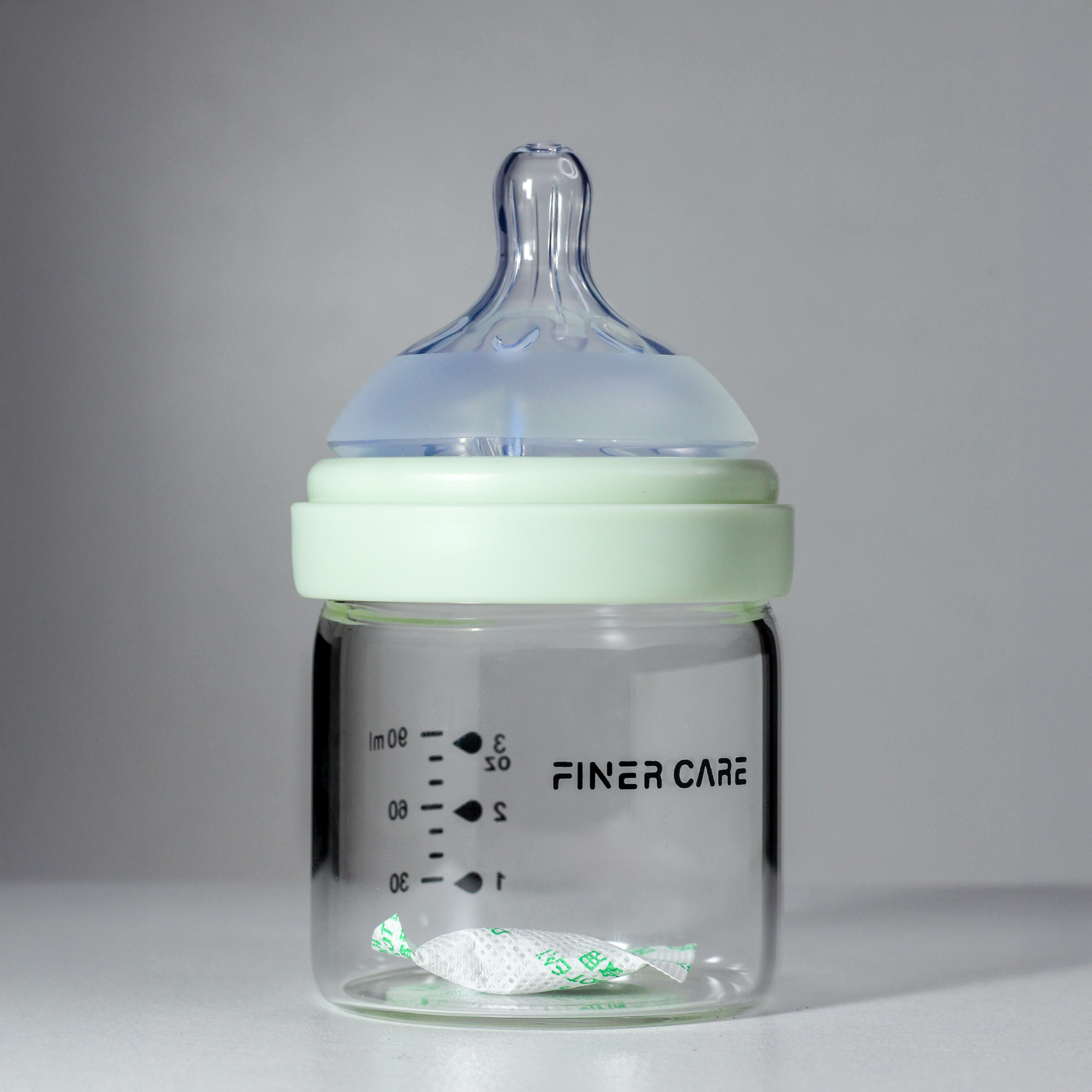 Newborn glass feeding bottle 90ml for newborn baby to drink milk prevent flatulence breast milk real silicone nipple -1pcs - Image 6