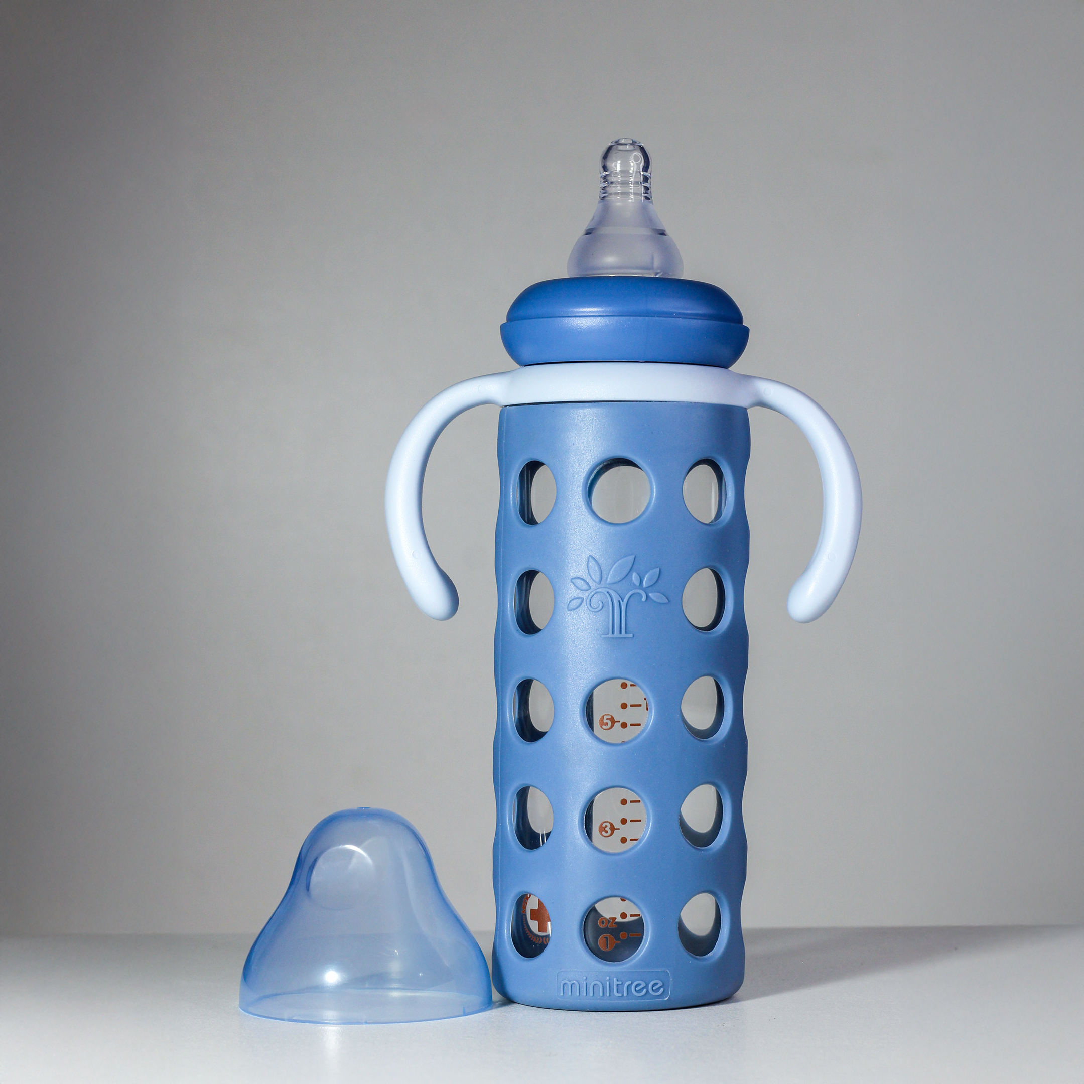 Full Glass Cover Handle feeder 240ml -1pcs (Any Color) - Image 3