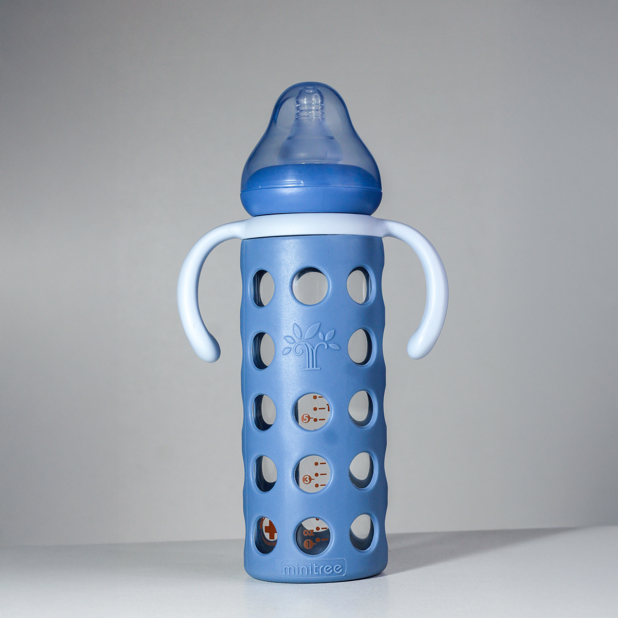 Full Glass Cover Handle feeder 240ml -1pcs (Any Color) - Image 2