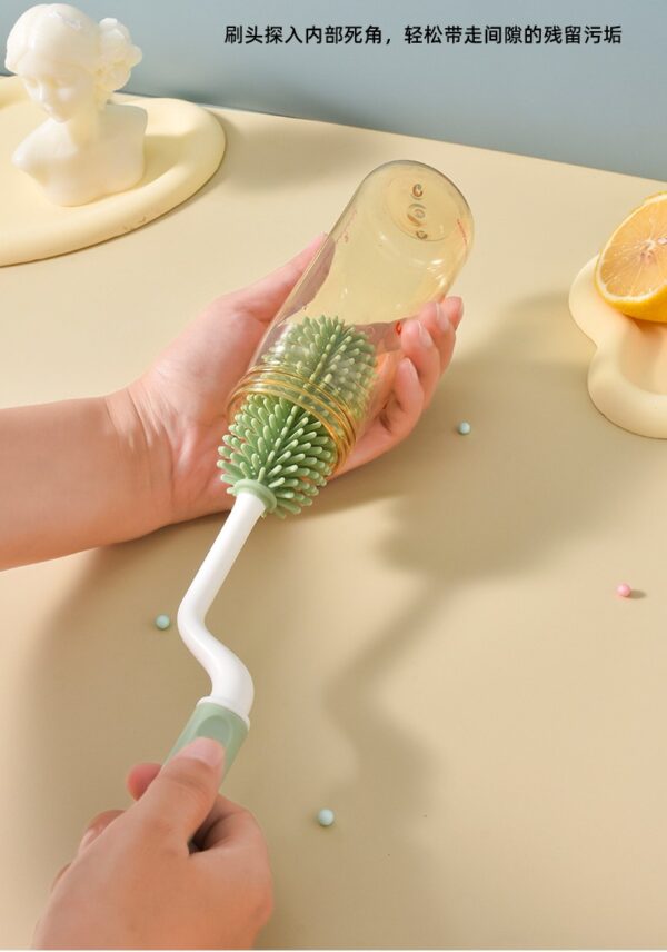 Silicone Feeder Bottole & Nipple Cleaning Brush -1set (Any Color) - Image 6