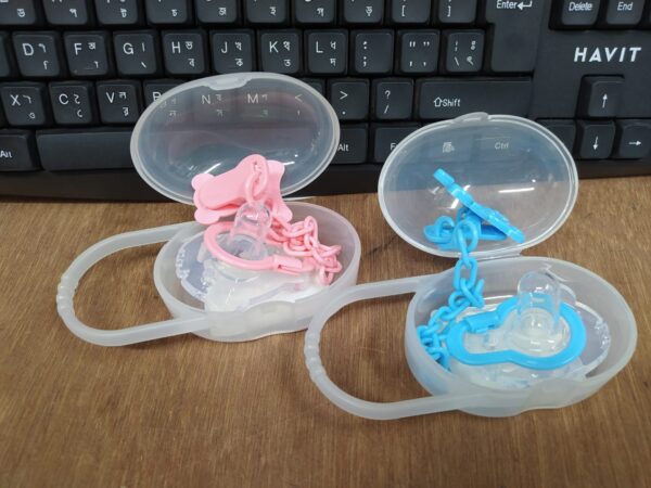 Silica gel children's pacifier, protective storage box, chain BABY Chain CHUSNI / Teether CN -1pcs  (Any Color) - Image 7