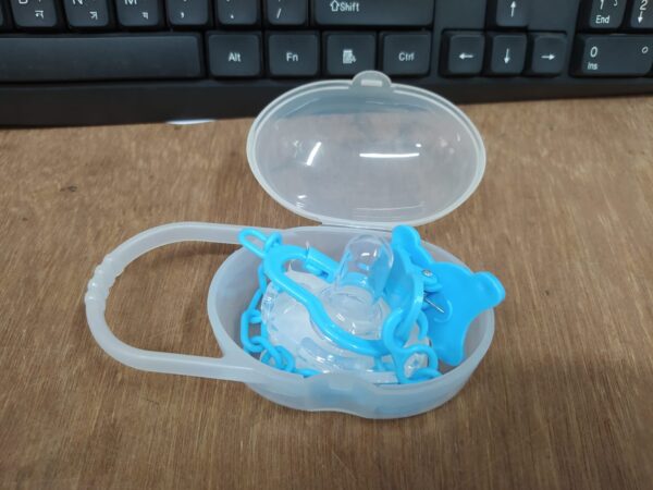 Silica gel children's pacifier, protective storage box, chain BABY Chain CHUSNI / Teether CN -1pcs  (Any Color) - Image 2