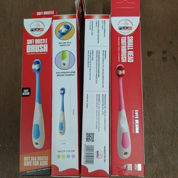 Fexja Candy color toothbrush soft hair suitable for children aged 2-12 With Box  -1pcs [Any Color] - Image 7