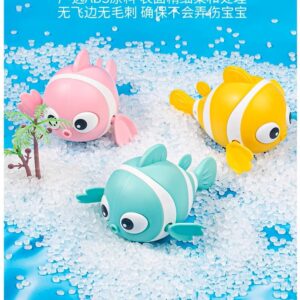 Children's Bath Toy Baby Play Water Clown Fish Coil Chain Swimming Animal Bathroom Play Water Toy -1pcs (Any Color)