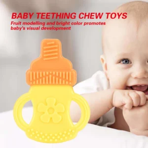 Silica gel Baby Milk Bottle Hand Teether CN -1pcs [Any Color]
