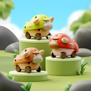 Fexja press beef car Baby / kids Toy Spring Car -1pcs [Any Color]