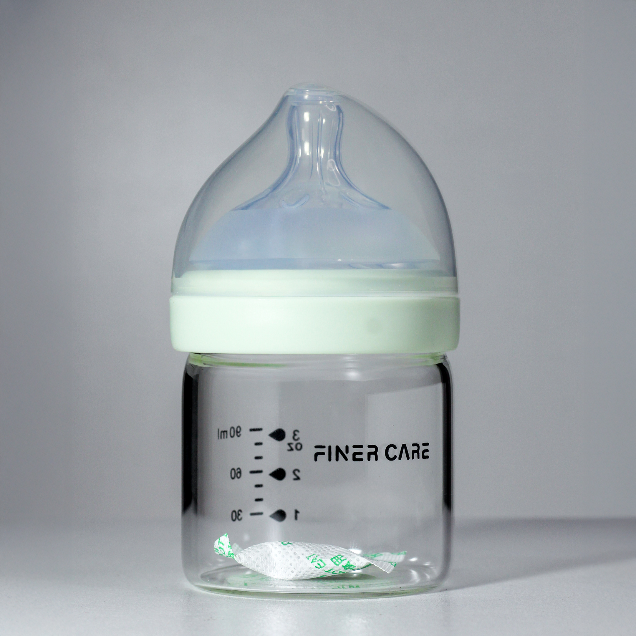 Newborn glass feeding bottle 90ml for newborn baby to drink milk prevent flatulence breast milk real silicone nipple -1pcs - Image 5