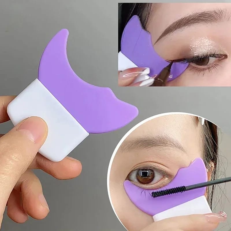 Eyeliner Template Multifunctional Mascara Shield Applicator Silicone Brush Lash Stopper Eye Makeup Tool for Eyelashes Baffle -1pcs (Any Color)