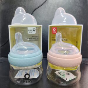 Aidoqi newborn baby wide-caliber glass bottle anti-choking anti-flatulence bottle 90ml -1pcs (Any Color)