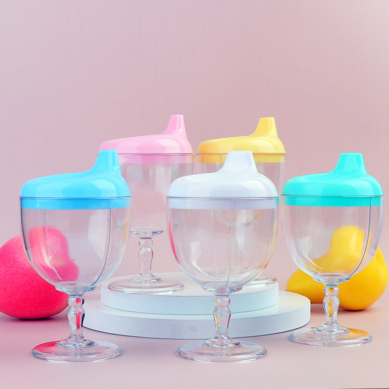 Baby goblet children's wine cup juice cup milk water cup learning to drink duckbill cup anti-wine cup milk -1pcs (Any Color)