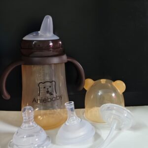 3 in1 240ml cup with three-purpose (pacifier, nozzle, duckbill) Baby bottle breast milk baby wide-caliber PP bottle -1pcs