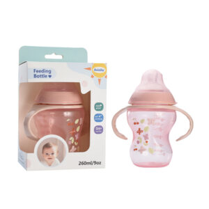 Hot Selling Baby Bottles for Infants and Young Children to Drink Milk, 260ml Super Soft Breast Milk Feeling feeder, Newborn Anti-Flatulence and Anti-Fall Handle Pacifier -1pcs (Any Color)