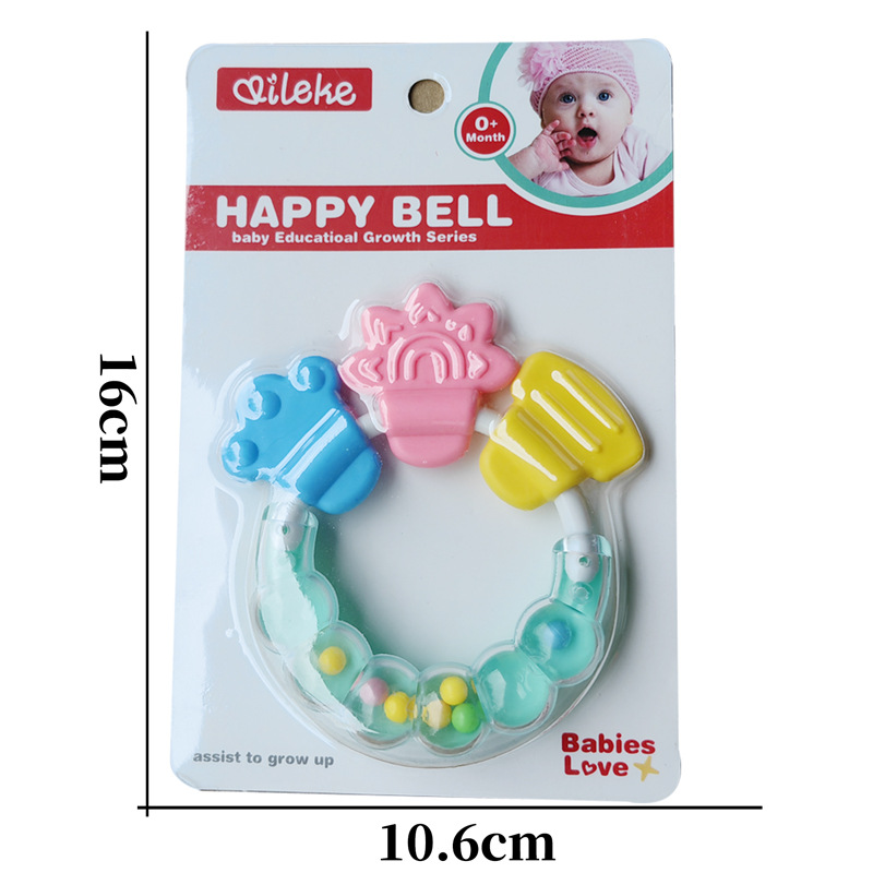 Silicone Baby Hand rattle Teether With jhunjhuni CN -1pcs (Any Color)