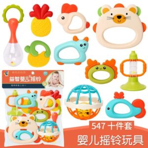 10pcs set Premium Children's teether early education training set toy for Baby Hand Teether With jhunjhuni CN