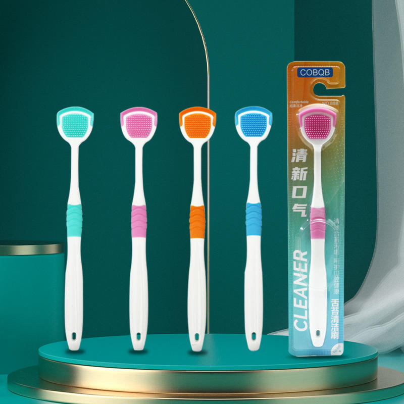 Silicone Tongue cleaning brush multifunctional tongue scraping toothbrush -1pcs (Any Color)