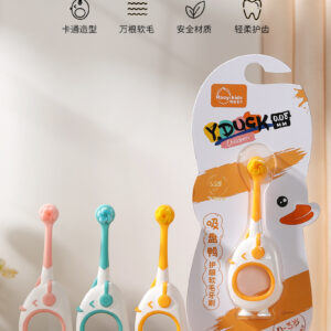 Y.DUCK children's toothbrush single pack 0-3 years old baby cartoon fine soft hair toothbrush -1pcs (Any Color)