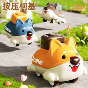 Educational Children's Toys Press Cartoon Animals Little Cute Corgi Car Model Boys and Girls Gifts -1pcs (Any Color)